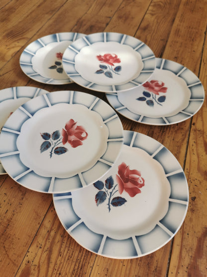 Assiettes à dessert Digoin, Dauphin