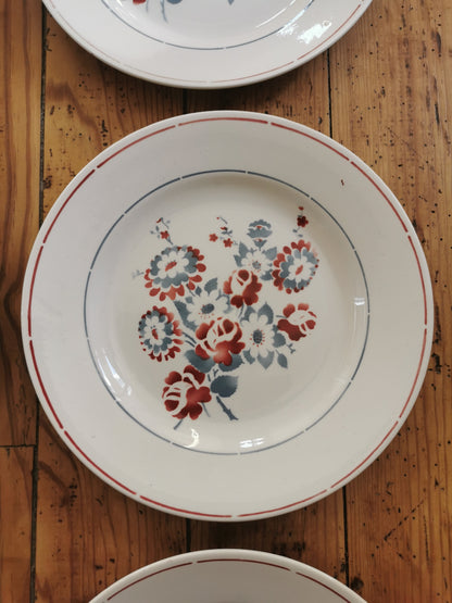 Assiettes plates St Amand, Floreal