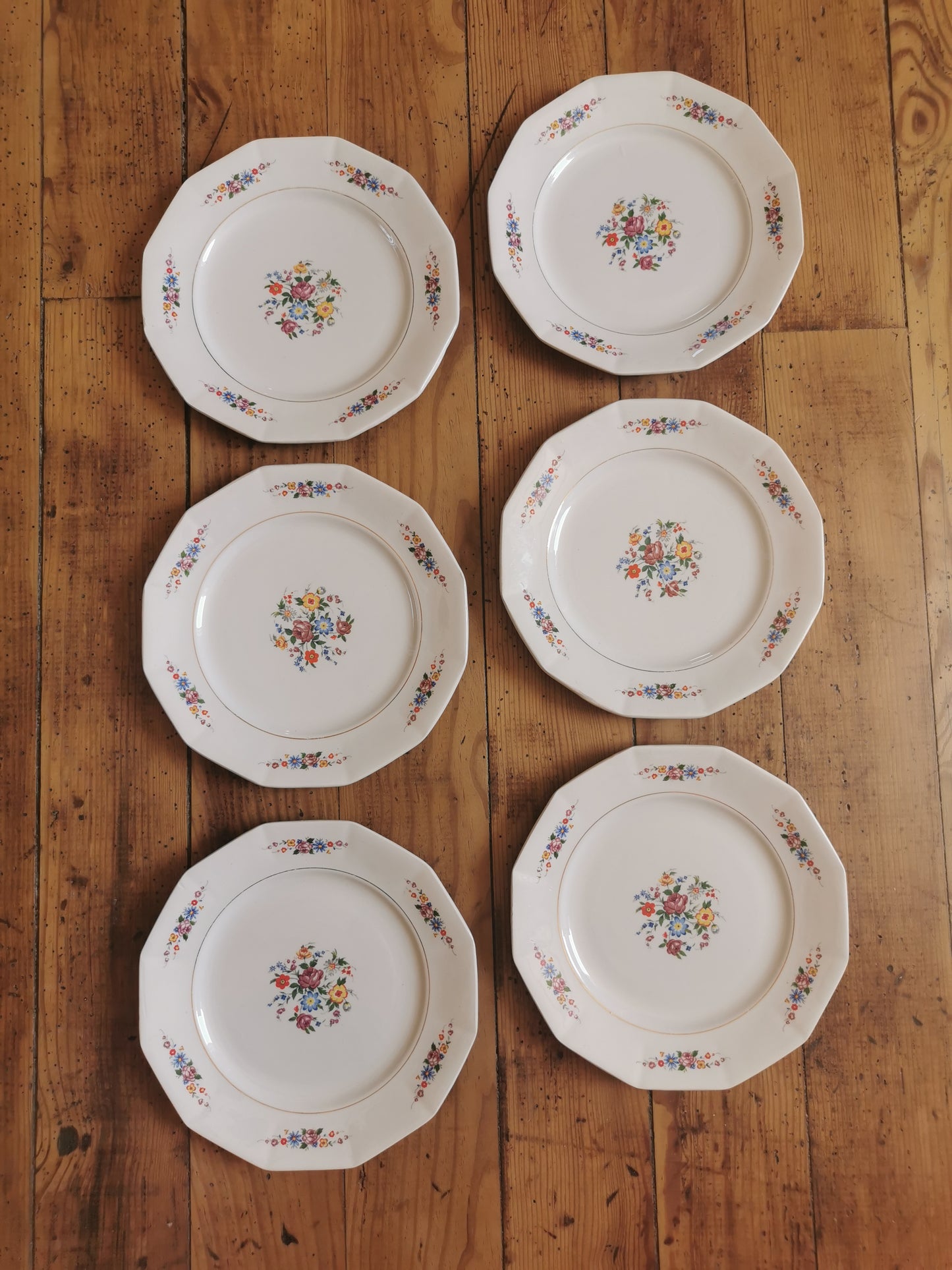 Assiettes à dessert Ceranord fleuries