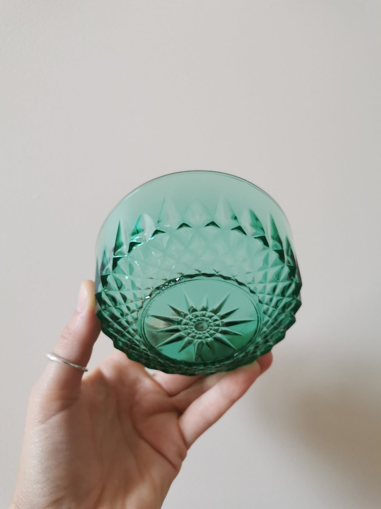 Coupelles en verre vertes