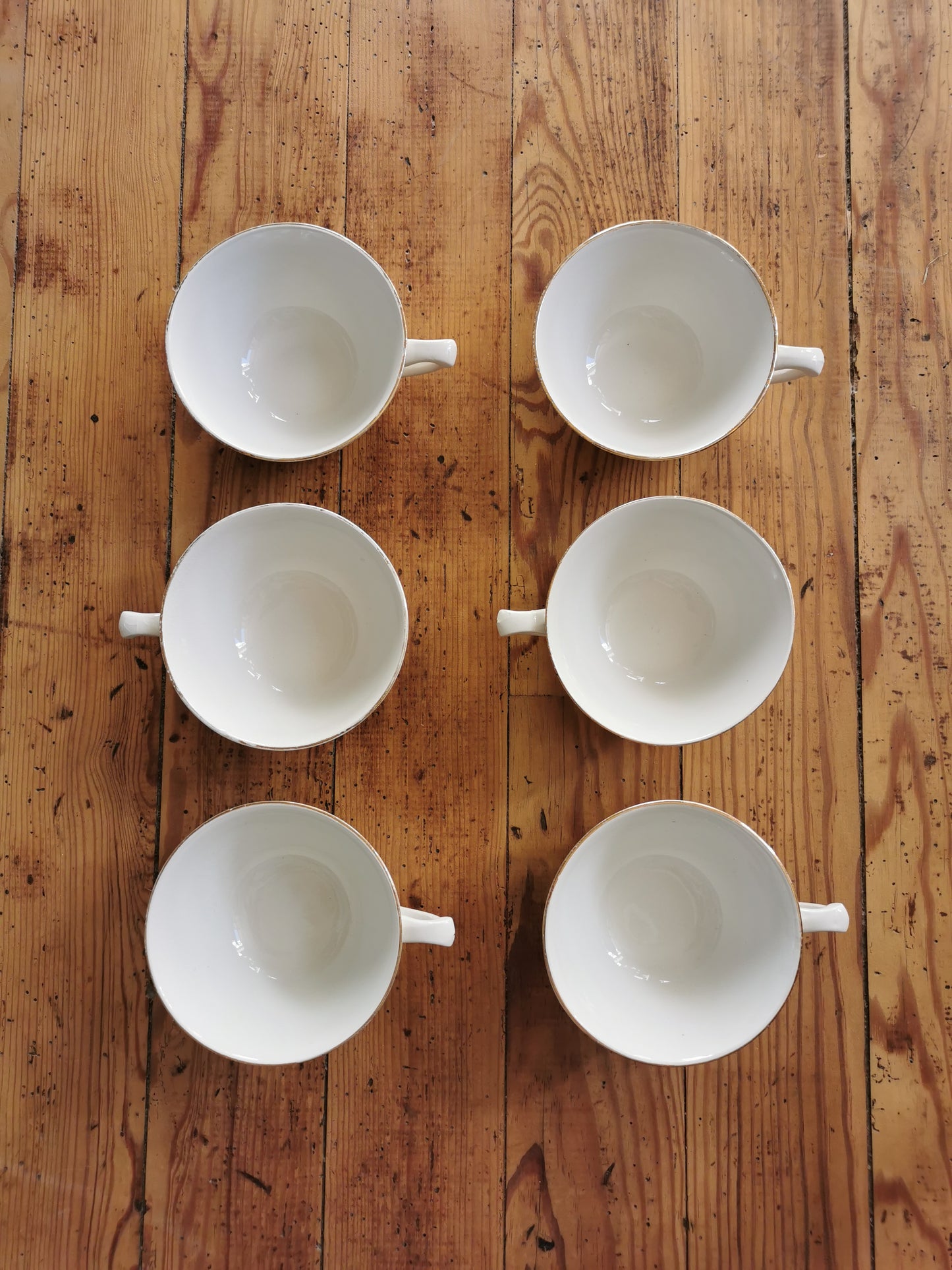 Tasses Moulin des Loups Orchies, blanc et doré