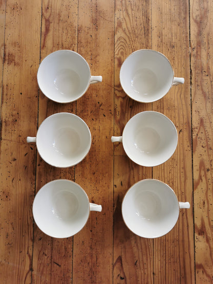 Tasses Moulin des Loups Orchies, blanc et doré