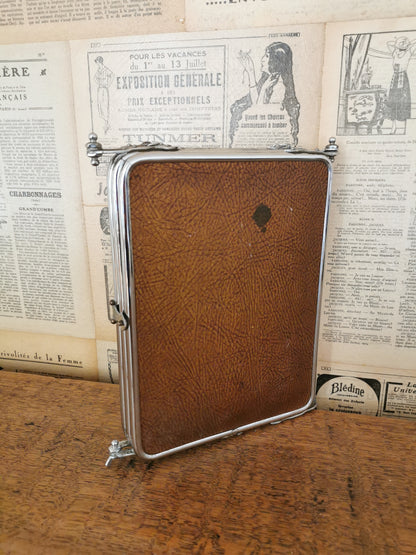 Miroir de barbier triptyque ancien