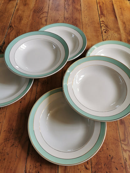 Assiettes creuses Badonviller vert amande