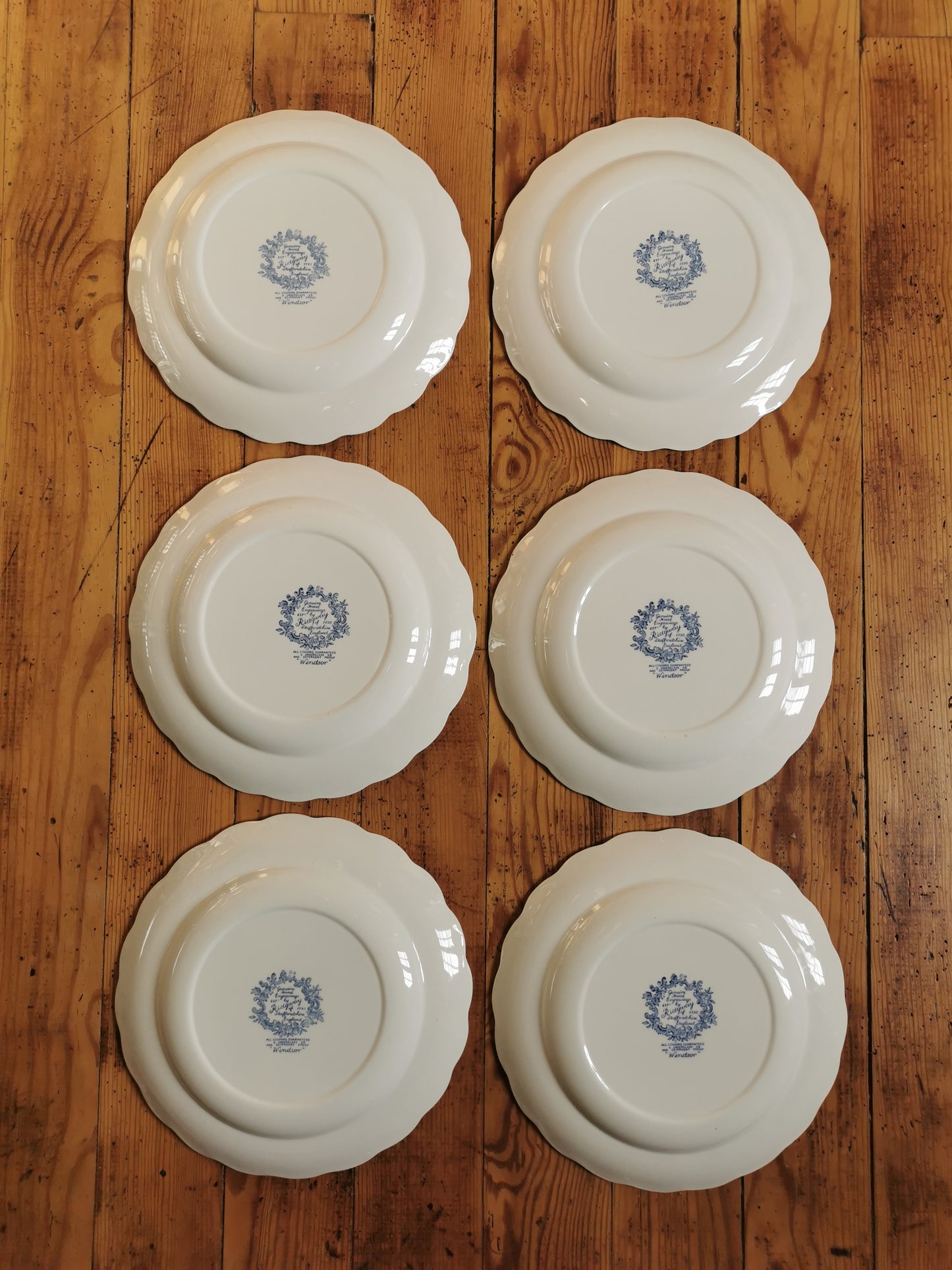 Assiettes plates vintage Ridgway, Windsor