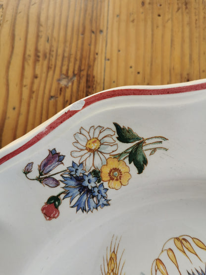 Assiettes creuses vintage Sarreguemines, Agreste