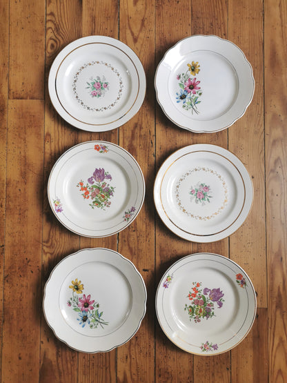 Assiettes plates dépareillées Printemps