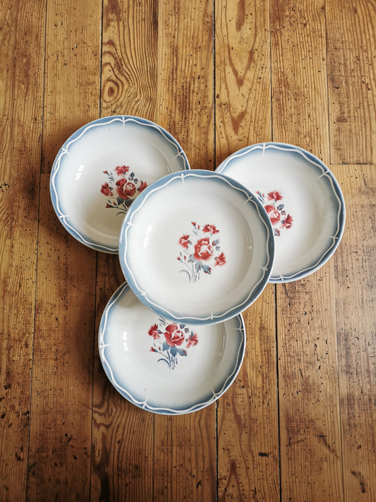 Assiettes calottes Digoin, Nina Rosa