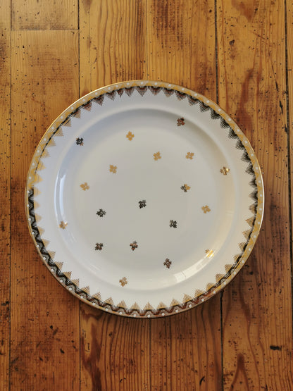Plat rond porcelaine de Limoges, R. Leclair