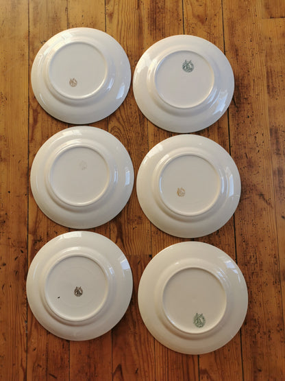 Assiettes plates vintage Moulin des Loups, jaunes