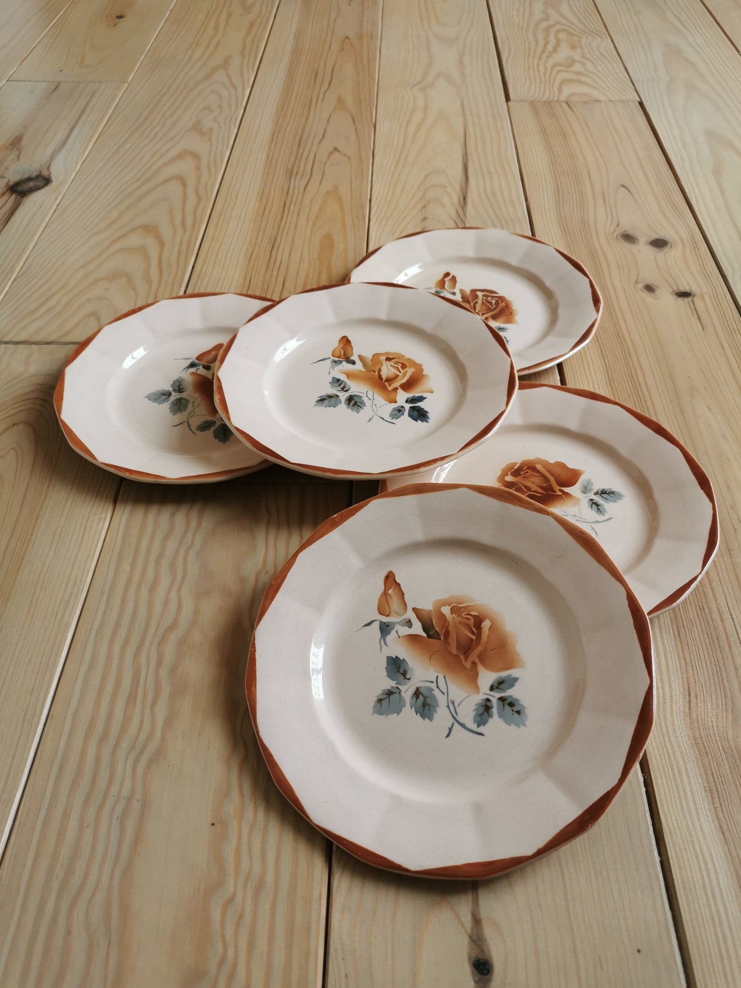 Assiettes plates rétro Digoin Sarreguemines