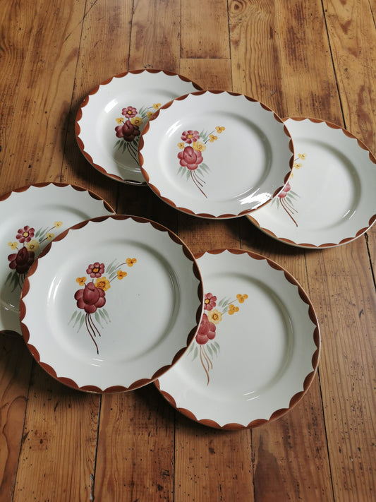 Assiettes plates HBCM, Huguette