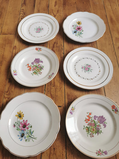 Assiettes plates dépareillées Printemps