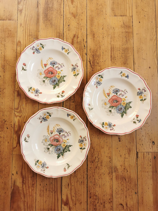 Assiettes creuses vintage Sarreguemines, Agreste