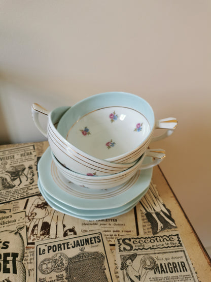 Tasses en porcelaine de Limoges