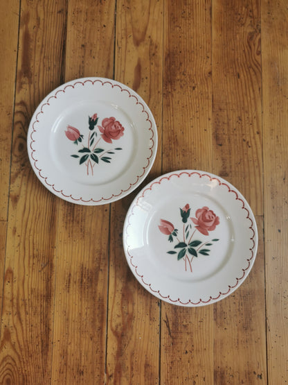 Assiettes plates rétro dépareillées