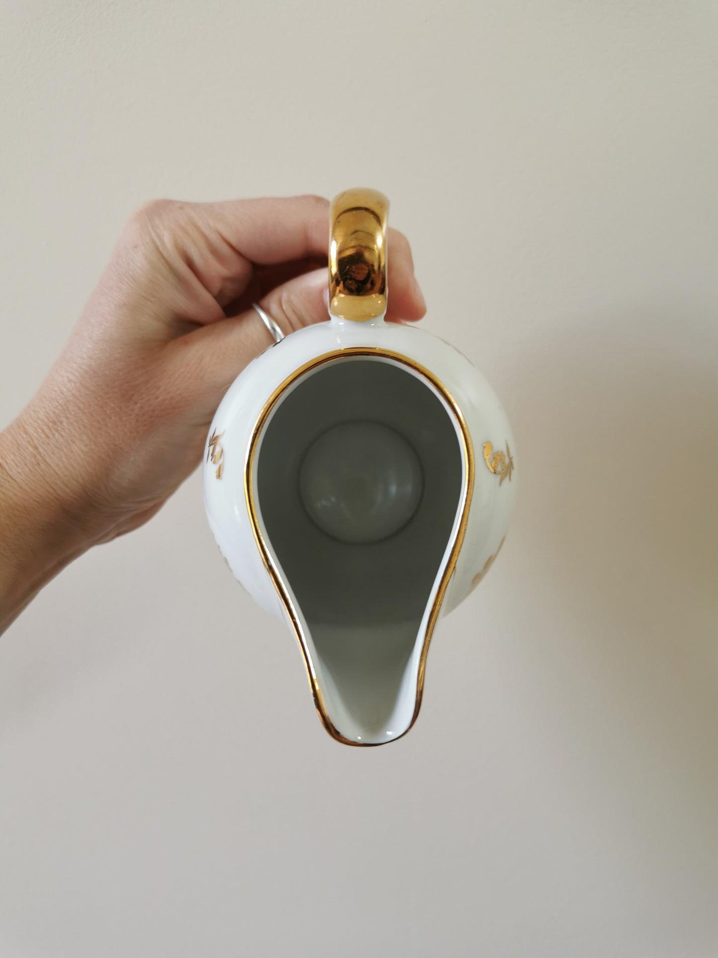 Service à café porcelaine S.F.P, blanc et doré