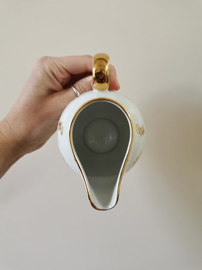 Service à café porcelaine S.F.P, blanc et doré