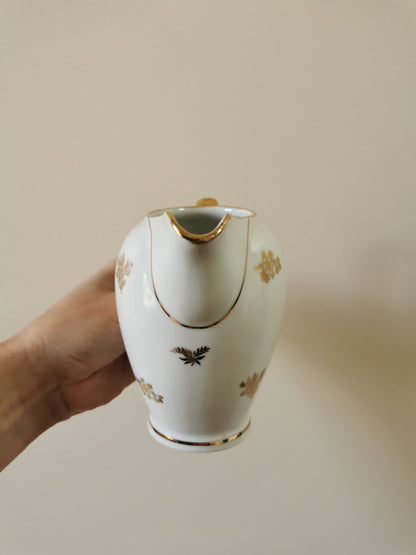 Service à café porcelaine S.F.P, blanc et doré