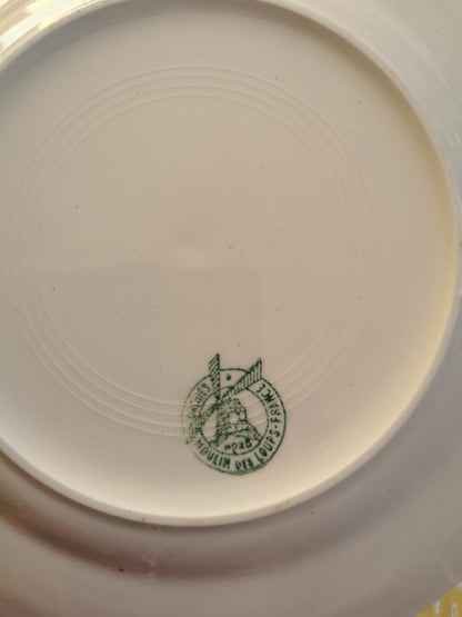 Assiettes plates vintage Moulin des Loups, jaunes