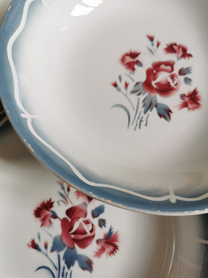 Assiettes calottes Digoin, Nina Rosa