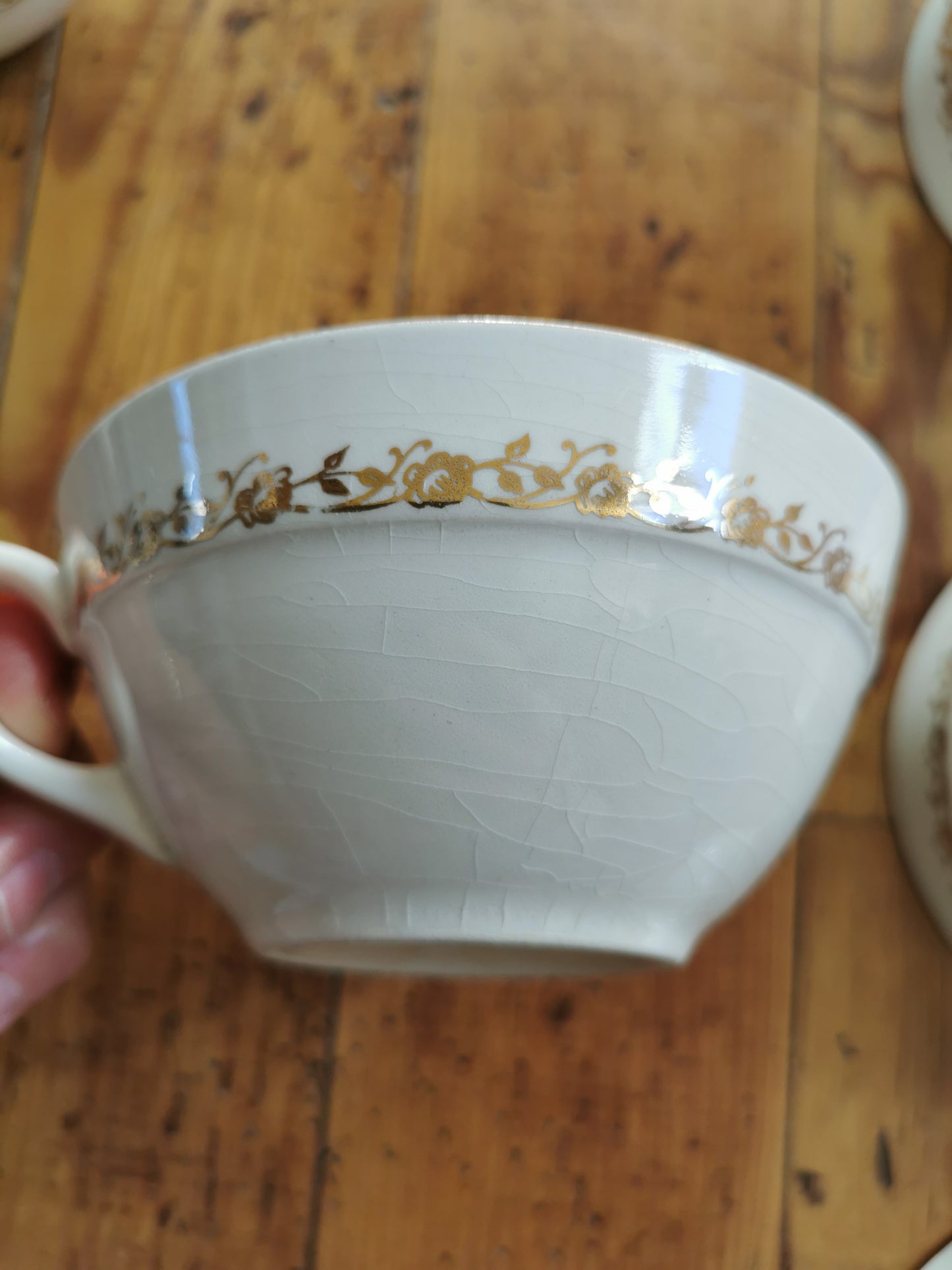 Tasses Moulin des Loups Orchies, blanc et doré