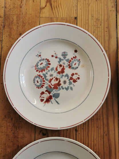 Assiettes plates St Amand, Floreal