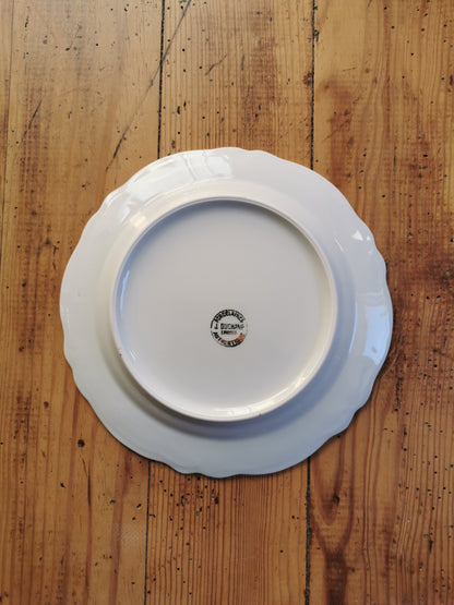 Assiettes à dessert, porcelaine Limoges, dorées
