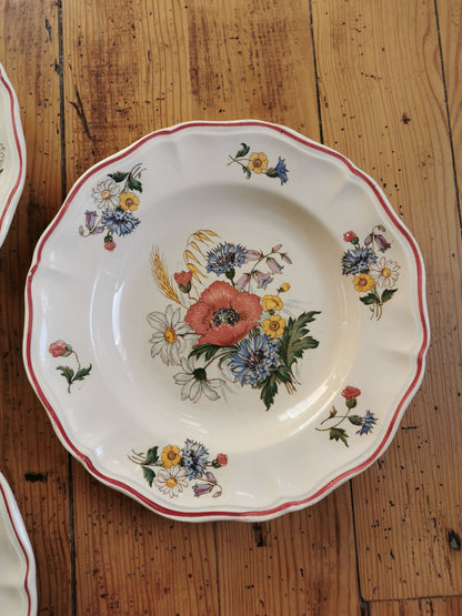 Assiettes creuses vintage Sarreguemines, Agreste