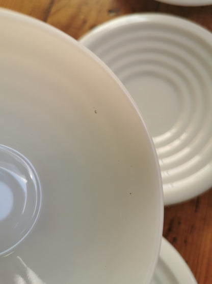 Tasses en opaline, bleu glacier