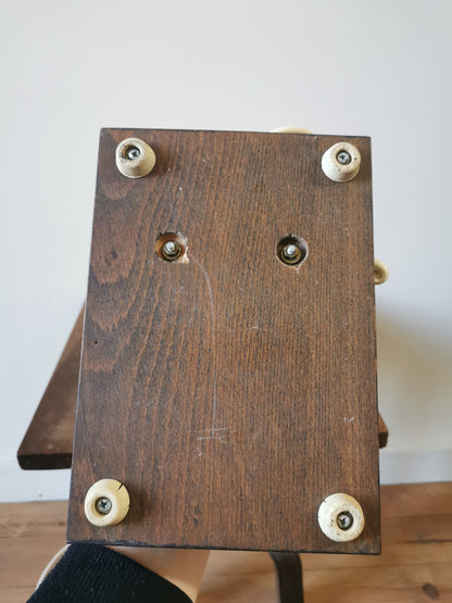Lampe téléphone vintage en bois
