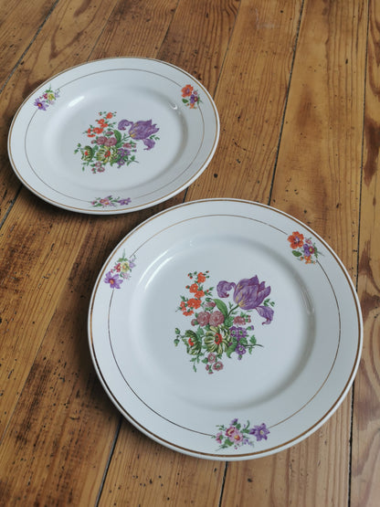 Assiettes plates dépareillées Printemps