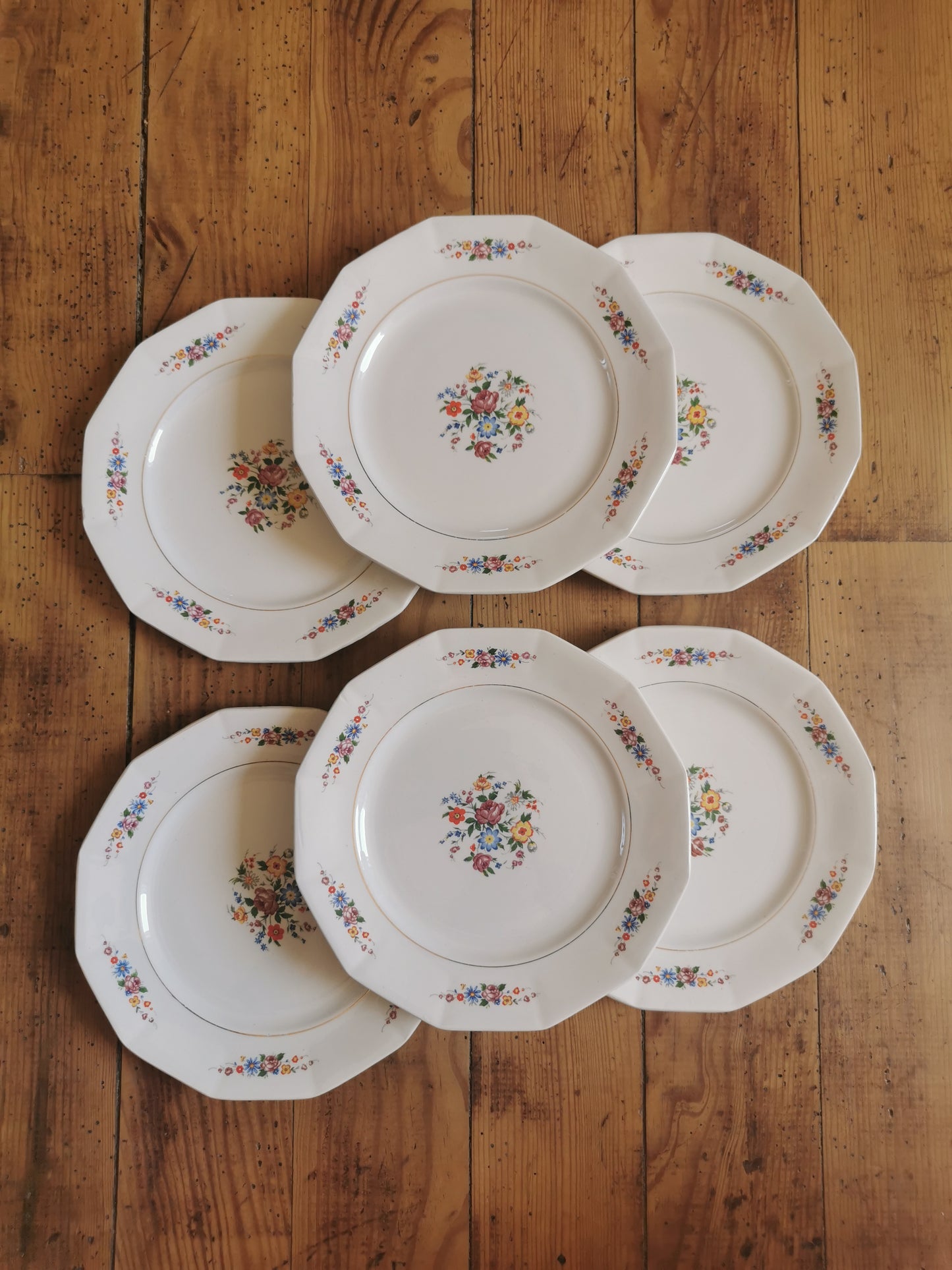 Assiettes à dessert Ceranord fleuries