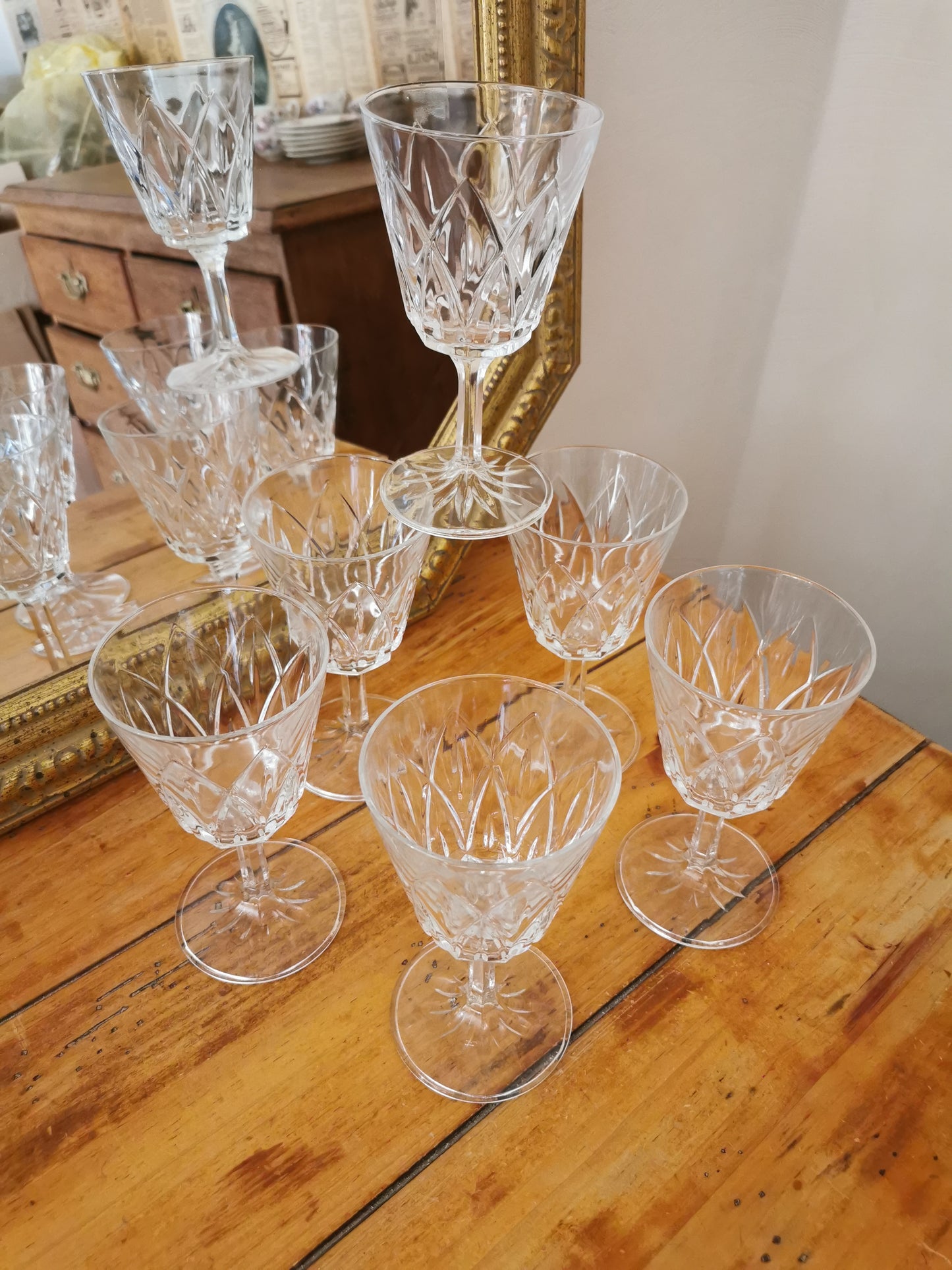 Verres à pied vintage "Fleur"