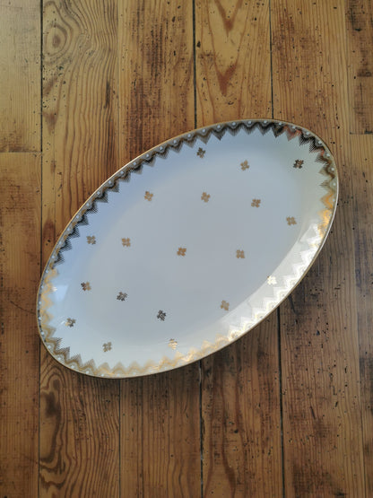 Plat ovale porcelaine de Limoges, R. Leclair