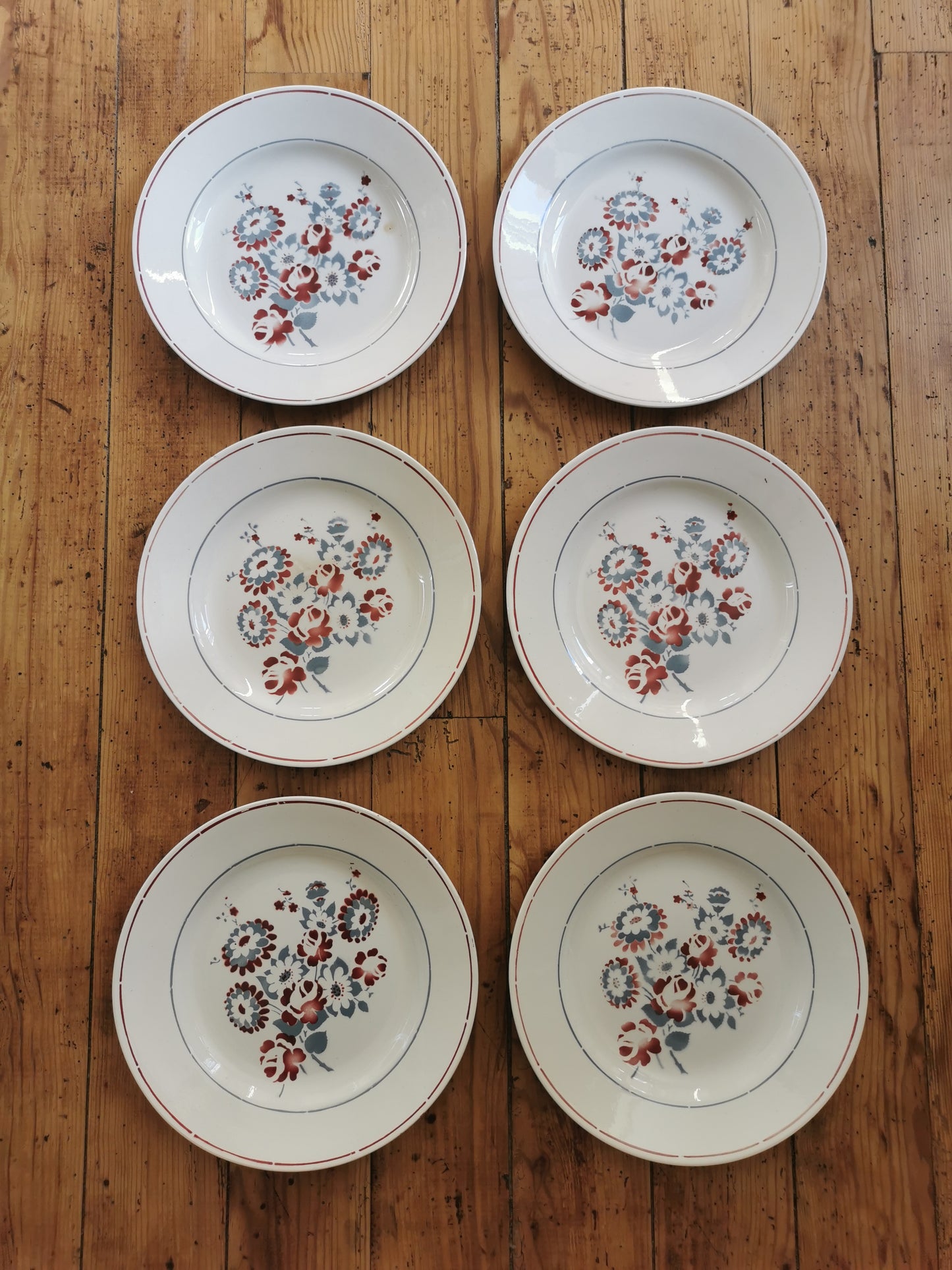 Assiettes plates St Amand, Floreal