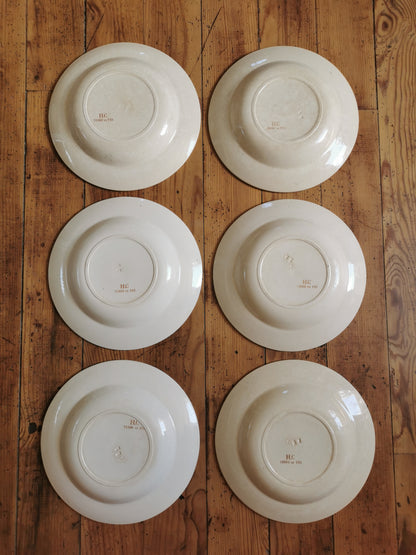 Assiettes creuses en terre de fer, H.C