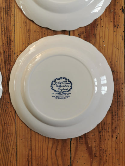 Assiettes à dessert vintage Ridgway, Windsor