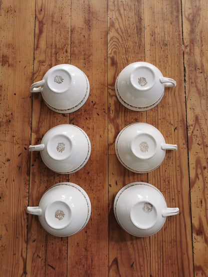 Tasses Moulin des Loups Orchies, blanc et doré