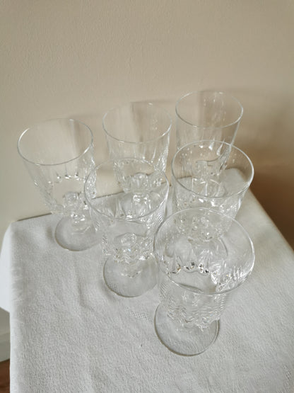 Verres à eau, cristal d'Arques