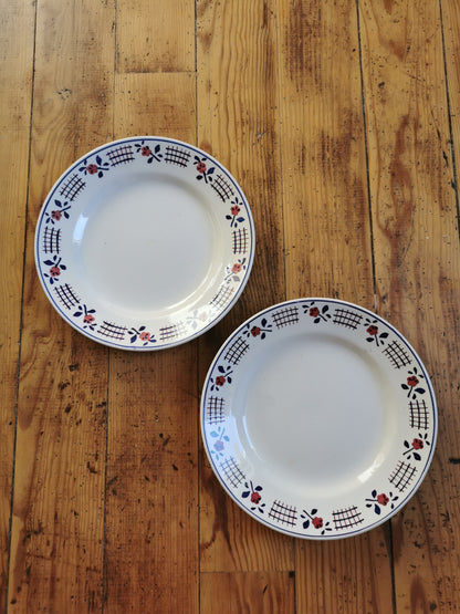 Assiettes plates vintage Niderviller Loire