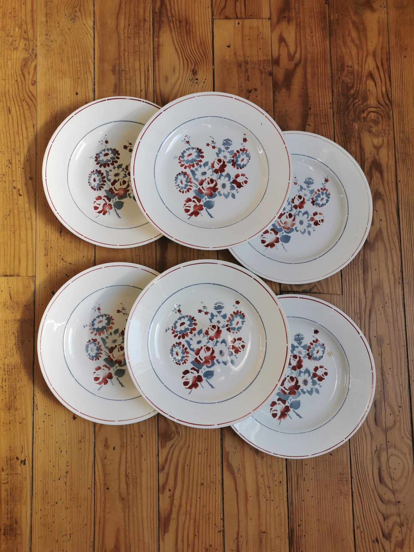 Assiettes plates St Amand, Floreal