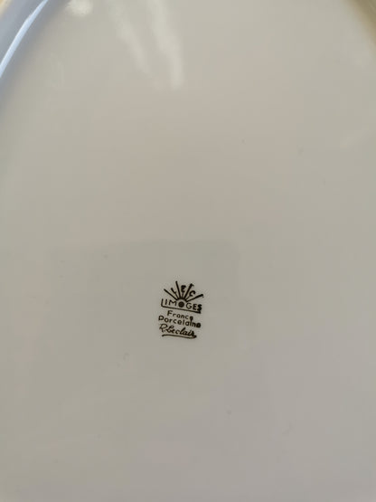 Plat ovale porcelaine de Limoges, R. Leclair