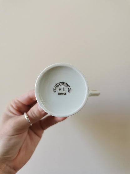 Tasses à café en porcelaine, blanches et dorées