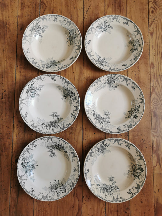 Assiettes creuses en terre de fer, H.C