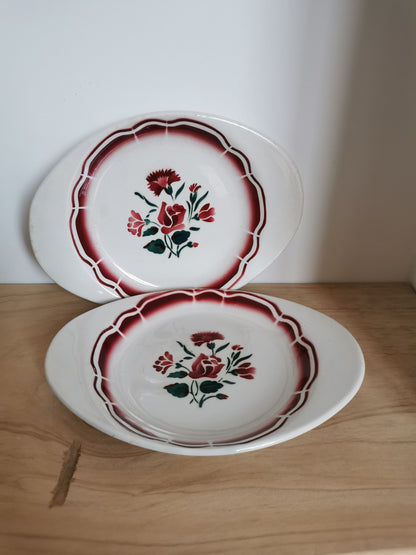 Assiettes à oreilles ovales Badonviller